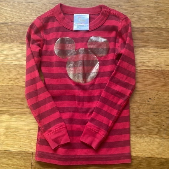 Hanna Andersson red strip Mickey pajama top 4 - Picture 1 of 5